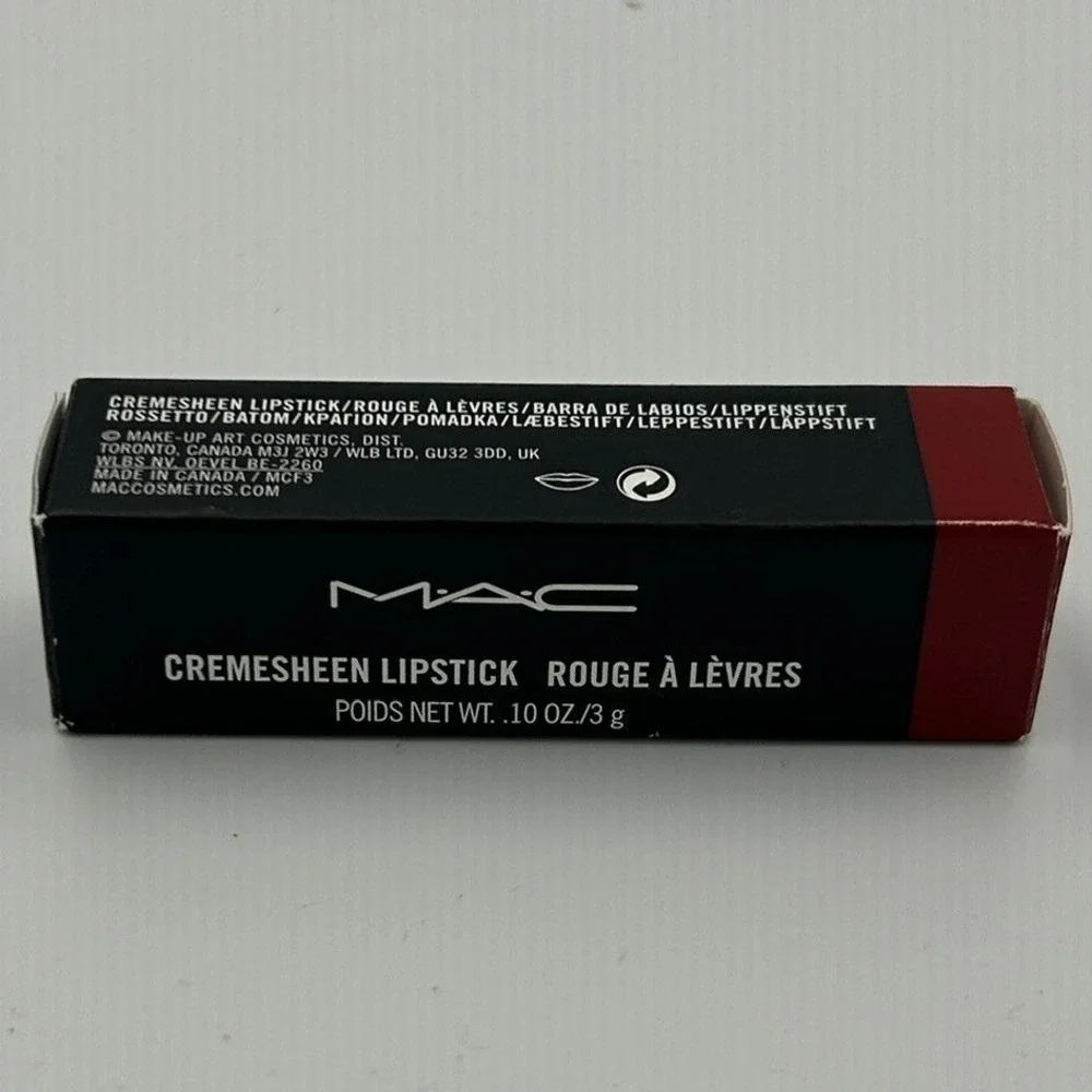 MAC Cremesheen Lipstick Brave Red 201 High-Shine‎ Lip Color 0.10 oz
